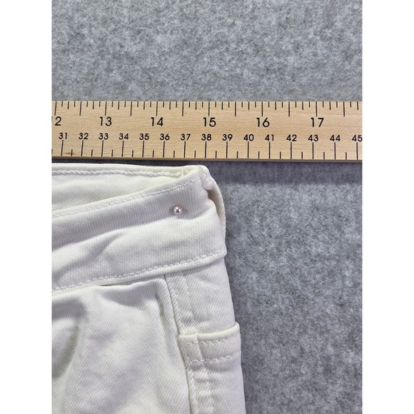 Zara Womens White Wide Leg Frayed Hem Denim Jeans High Rise Size 8 - Picture 8 of 16